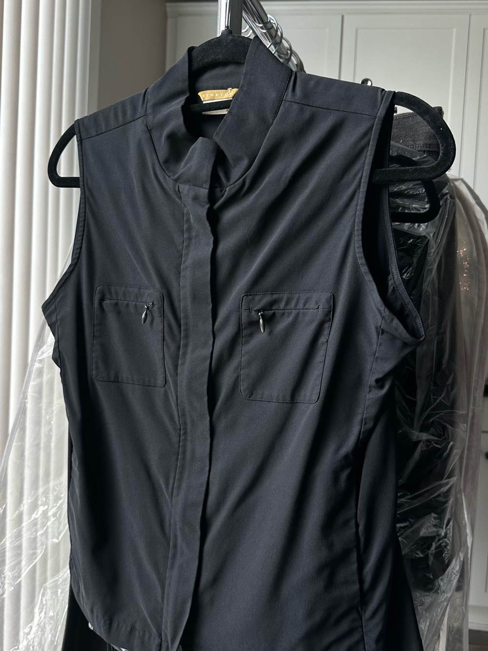 Black Utility Style Sleeveless Top/Small